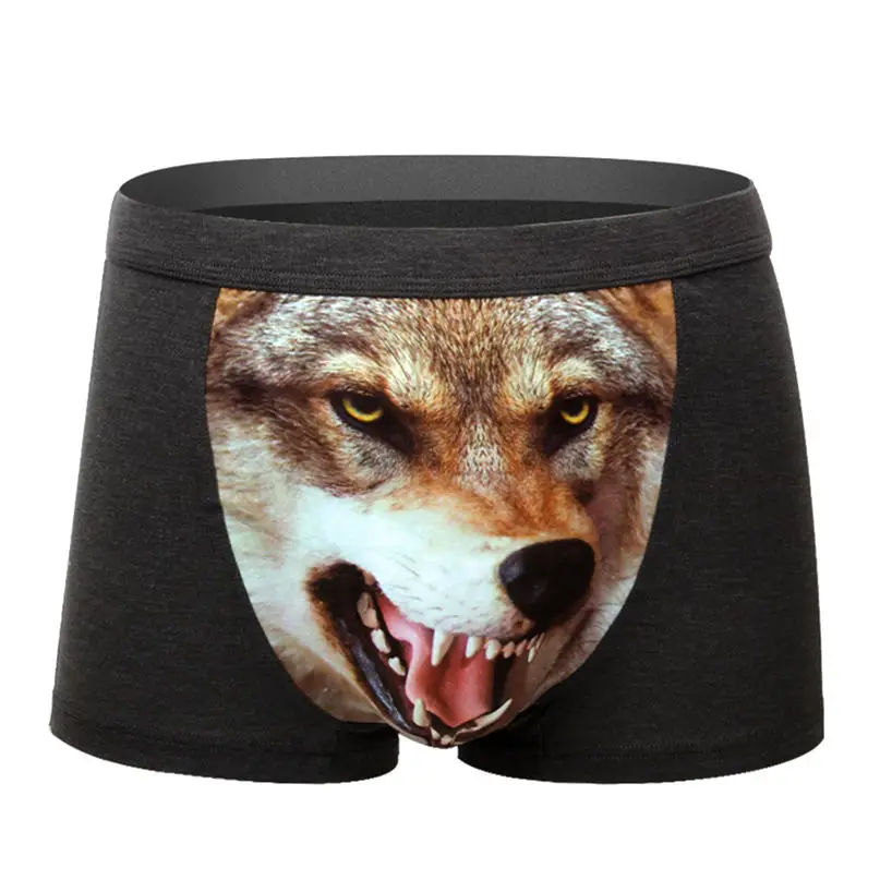 3D Animal Print Swimming Trunks Sexy Men Cotton Soft Breathable Pouch Boxer Underpants Underwear All Seasons briefs #2D27 (15)