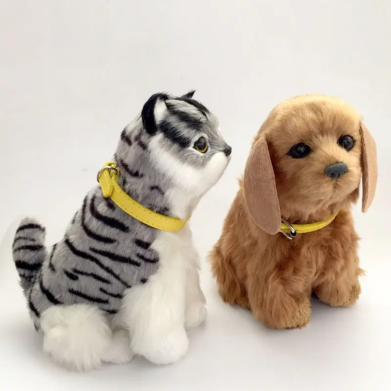 Latindo e Wag Animal de Estimação Brinquedos de Pelúcia Presente para o Bebê Simulação Robô Cauda Eletrônico Som Gato Ano Novo Cão 17 Animais eletrônicos
