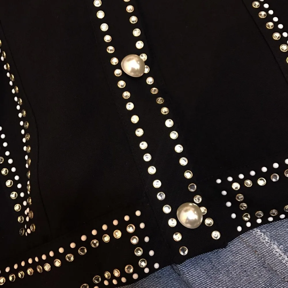 Figure Nouvelle Veste En Lourde De Streetwear Automne Feuille Peal Haut 2018 Nail clouté Tendance Perles Femme Gamme Céramique L'industrie CxoedB
