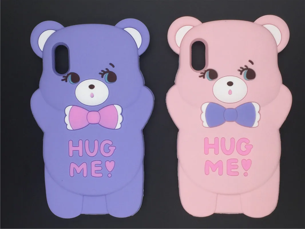 

3D Cartoon Kawaii Bow Tie Bear Soft silicone Cover Case For iphone X/6/6s/6Plus/7/7Plus/8/8Plus Silicon Gell Phone case