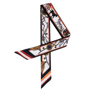 

Brand Simulation Silk Scarf Female Variety Bundle Handle Animal Print Decorative Ribbon Girl Small Scarf Beautiful Scarf 100cm