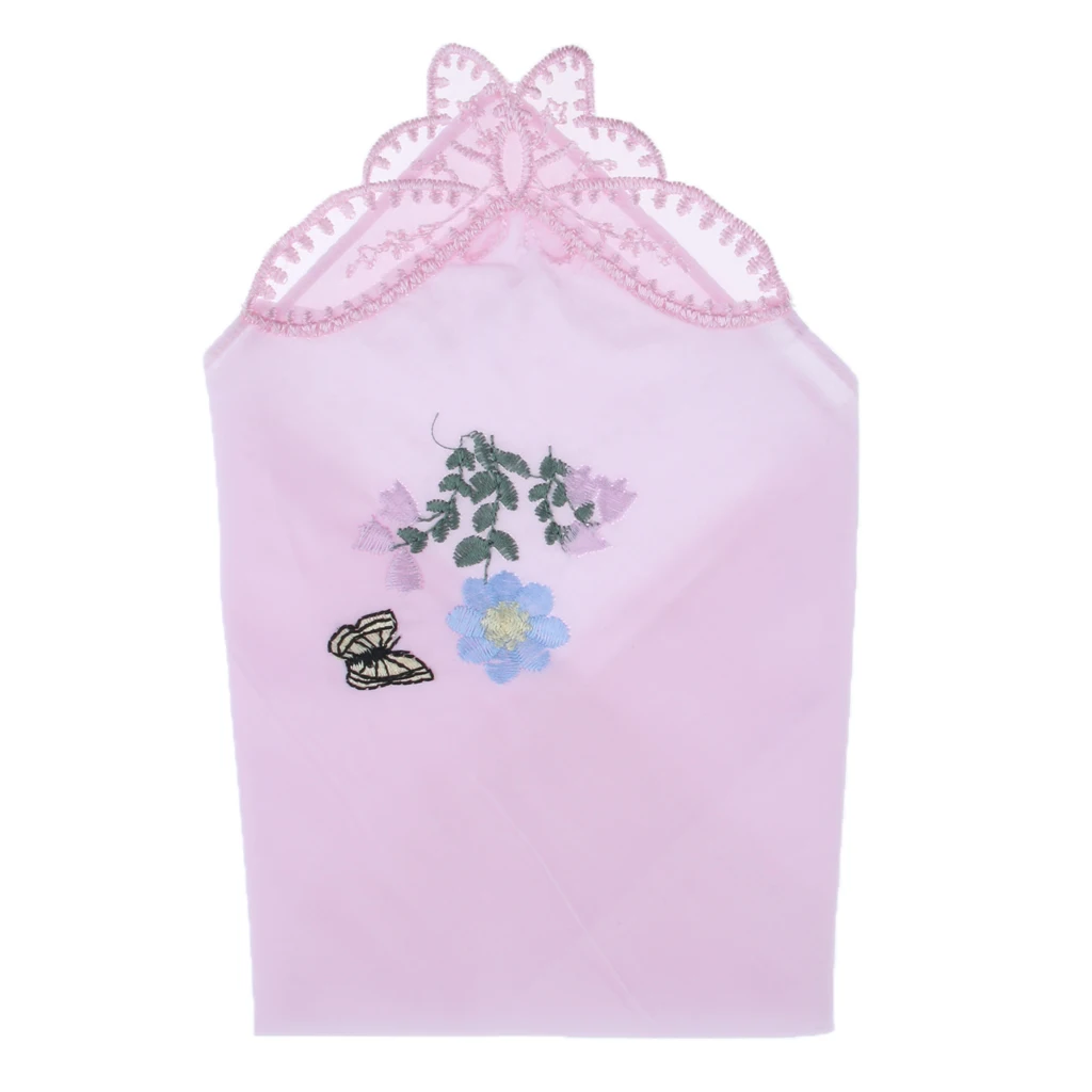 5pcs Womens Embroidered Floral Cotton Handkerchiefs Exquisite Lace Hankies Gift for Wedding Part Mother's Day bridal shower