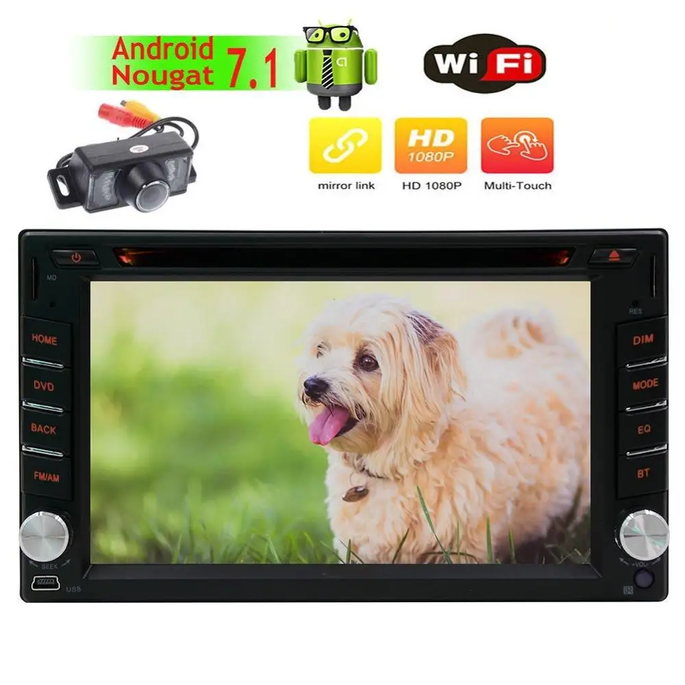 Backup Camera+Android 7.1 Car DVD Player 2 Din 6.2
