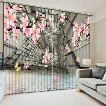 

custom 3d curtains Branch Flowers curtains for bedroom living room blackout gordijnen voor de woonkamer curtains for bedroom