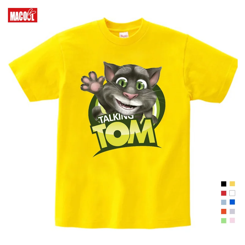 The Children's Favourite Online Games Can Talking Tom Cat Prints Child Summer Shirt Cat Tom and His Friends Cartoon Costumes 5T