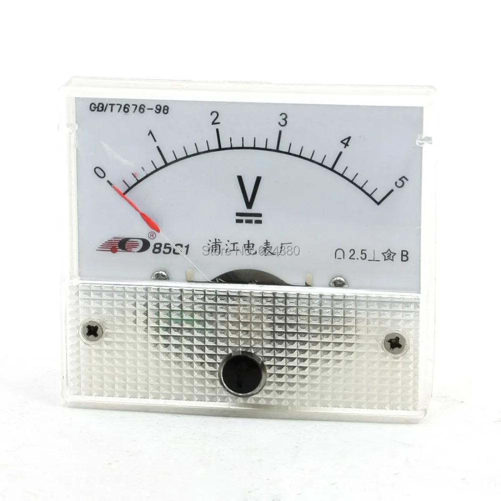 

DC 0-5V 3V 10V 15V 20V 30V 50V 100V 150V 250V 300V 500V Analog Panel Volt Voltage Meter Voltmeter Gauge 85C1