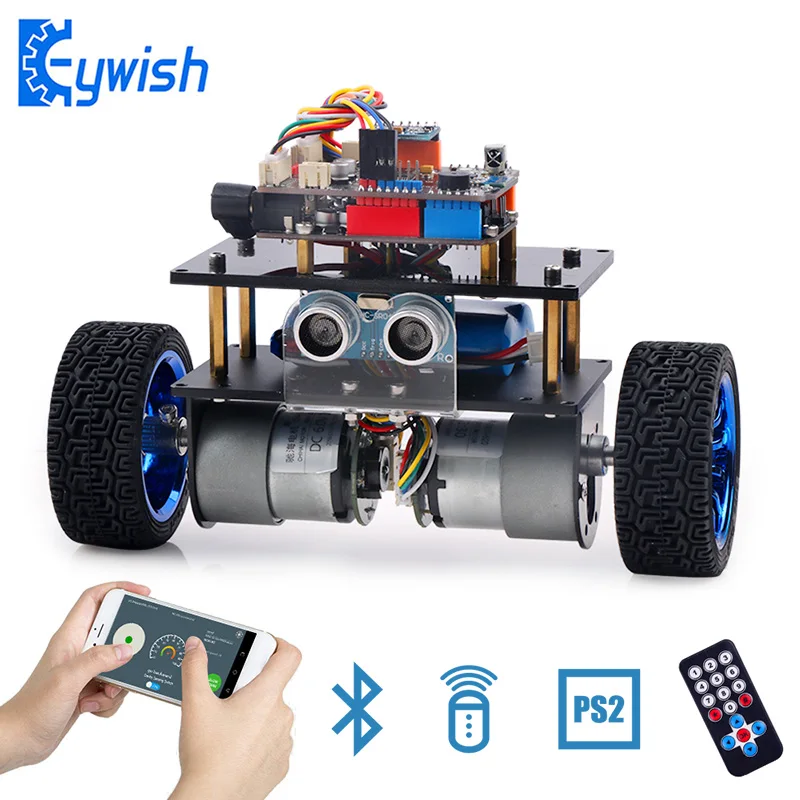 Keywish For Arduino Balance Robot Cars APP Remote Control Ultrasonic Robotics Learning Kit Educational Stem Toy for Children Kid