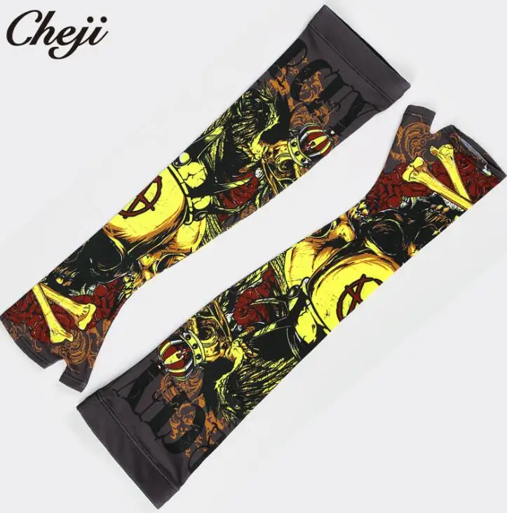 

CHEJI Cycling Arm Sleeves Sun Protection Running Golf MTB Bicycle Fingerless Gloves Arm Warmer