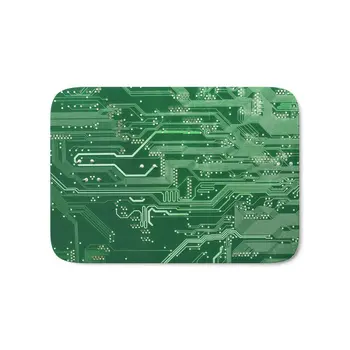 

Electronic Circuit Board Bath Mat 17" x 24" Rugs Flannel Door Mats Waterproof Kitchen Bedroom Carpet