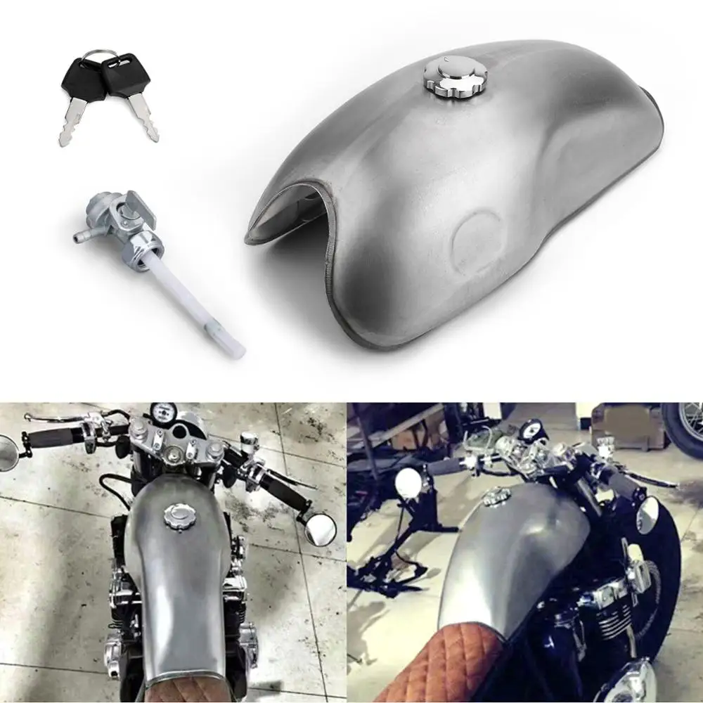 Areyourshop Cafe Racer Motorcycle газовый топливный бак железный 10л 2 6 галлона для Suzuki Yamaha Honda