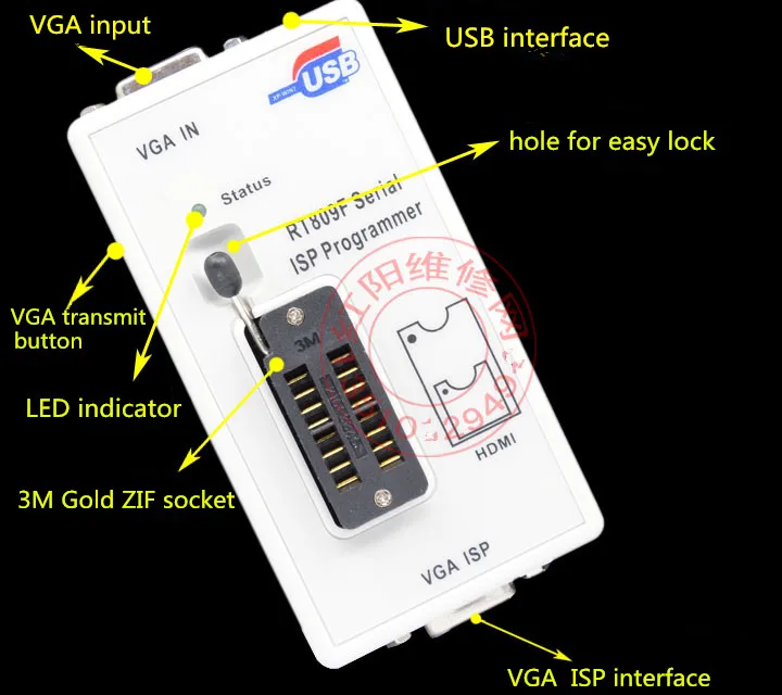 Новейший оригинальный RT809F программатор + 5 адаптеров VGA ЖК плата ICSP 24 25 93 серия IC