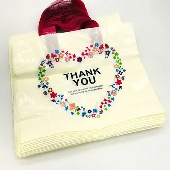 

30x25x6cm plastic shopping handbag thick gift packing bag for children's gift women's clothing, "Thank you" logo wen5647