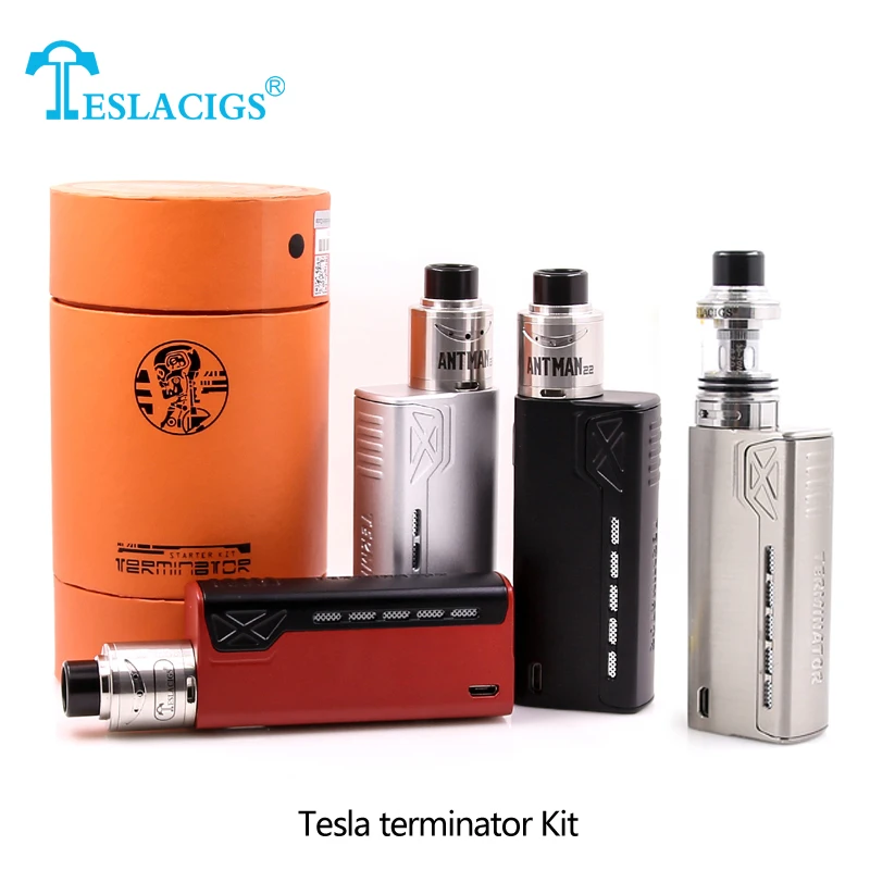 

Original tesla terminator kit with terminator tank or Antman 22 RDA Vape Tank atomizer 90W Terminator starter kit e cigarette