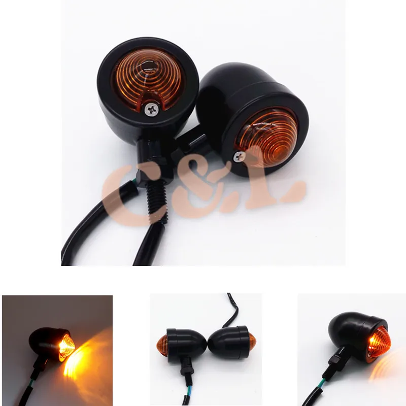 Buy 4X Black Bullet Heavy Motorcycle Turn Signals Bulb