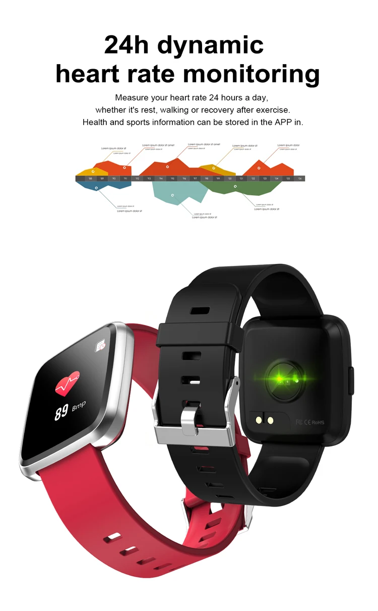Смарт-браслет часы спортивный браслет с программным обеспечением приложения особенности сенсорный экран фитнес-трекер измерение артериального давления Y7P