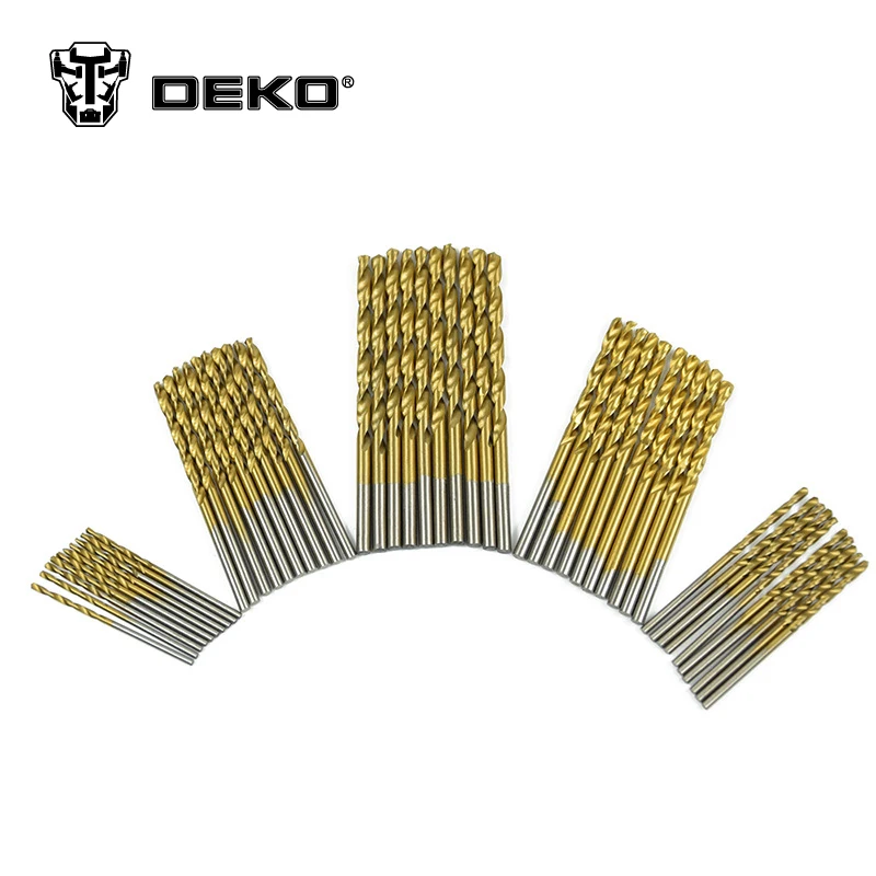DEKO 50 шт./компл. спиральное сверло набор пилы шпильки для волос, заколки-Сталь Титан сверла, покрытые нитями высокоскоростного машина для обработки деревянных инструмент 1/1. 5/2/2,5/3 мм для металла