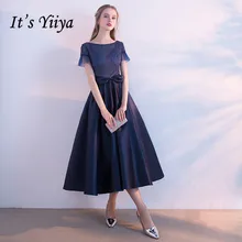 

It's Yiiya O- Neck Short Neck Elegant Evening Dresses Fashion Designer Bow High Quality Party Formal Dress LX368