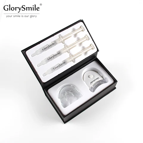 Kit com Luz Profissional Dentes Branqueamento Dental 44% Peróxido Polonês Gel Higiene Oral Dente Remover Manchas Bom Led