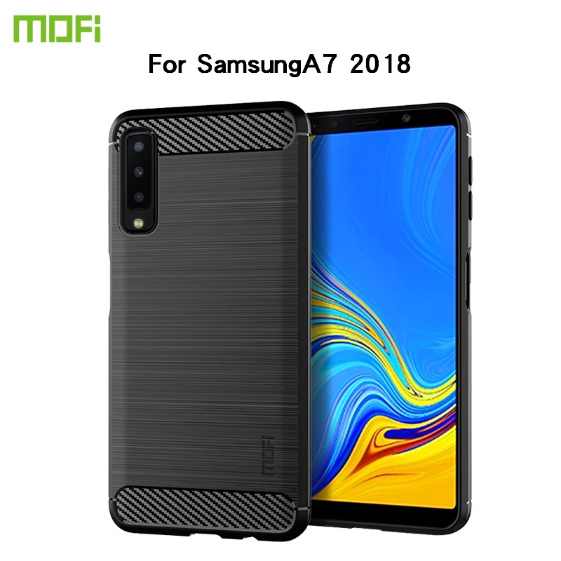 

MOFi Case For Samsung Galaxy A7 2018 A750 Carbon Fiber Soft TPU Cases Protector For Samsung Galaxy A7 2018 Back Cover