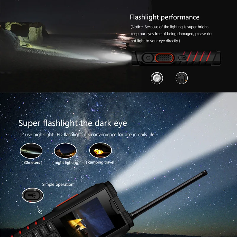 IP68 T2 Peralatan Interkom Ponsel Walkie Talkie Radio Handphone Dompet Handset 10Km Walkie Talkie