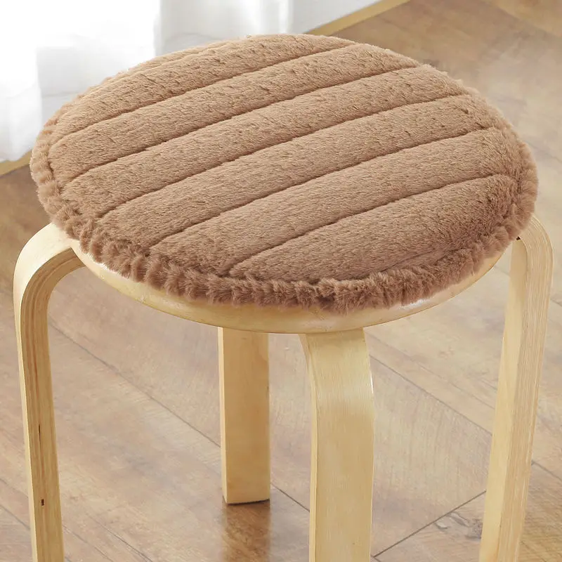 Winter Thicken Chair Cushion Plushi Fabric Seat Mat Super Soft Round Chair Cushions Home Decoration Cushion Office Seat Pad 