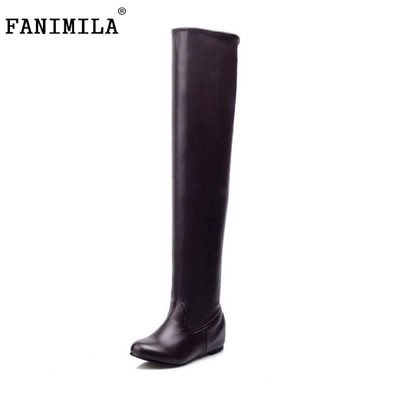 

Women Pointed Toe Flat Over Knee Boot Winter Warm Riding Long Boot Sexy Buckle Fashion Brand Footwear Shoes Size 32-43