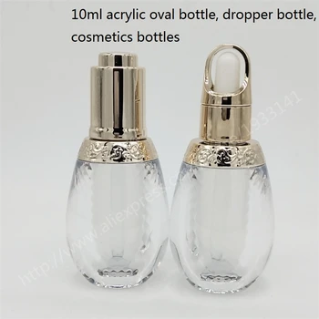 

Wholesale 1000pcs 10ml Transparent Acrylic Dropper Bottle 10cc Clear Plastic Bottle with Dropper Senior Perfume Bottle