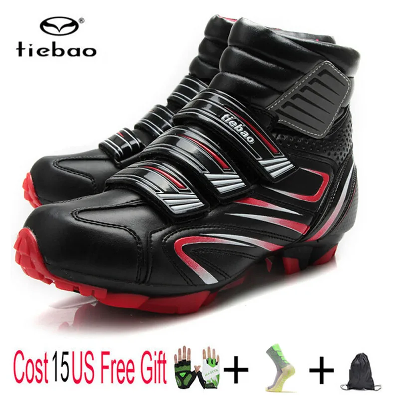 TIEBAO Professional Men Women MTB Bicycle Cycling Shoes Winter Self-Locking High Ankle Boots Triathlon Bike Shoes - Цвет: as picture