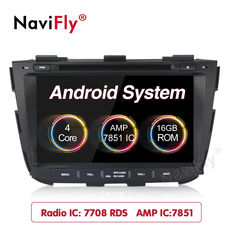

NaviFly 8inch 2din Android 8.1 Car dvd player radio for kia Sorento 2013 2014 GPS Navigation WIFI RDS SD BT Autoradio stereo GPS
