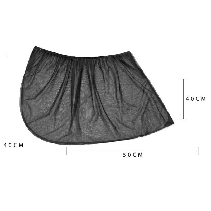 

2x Slip On Window Shades Car UV Protection Curtain Sunshade Black Mesh Cover Set