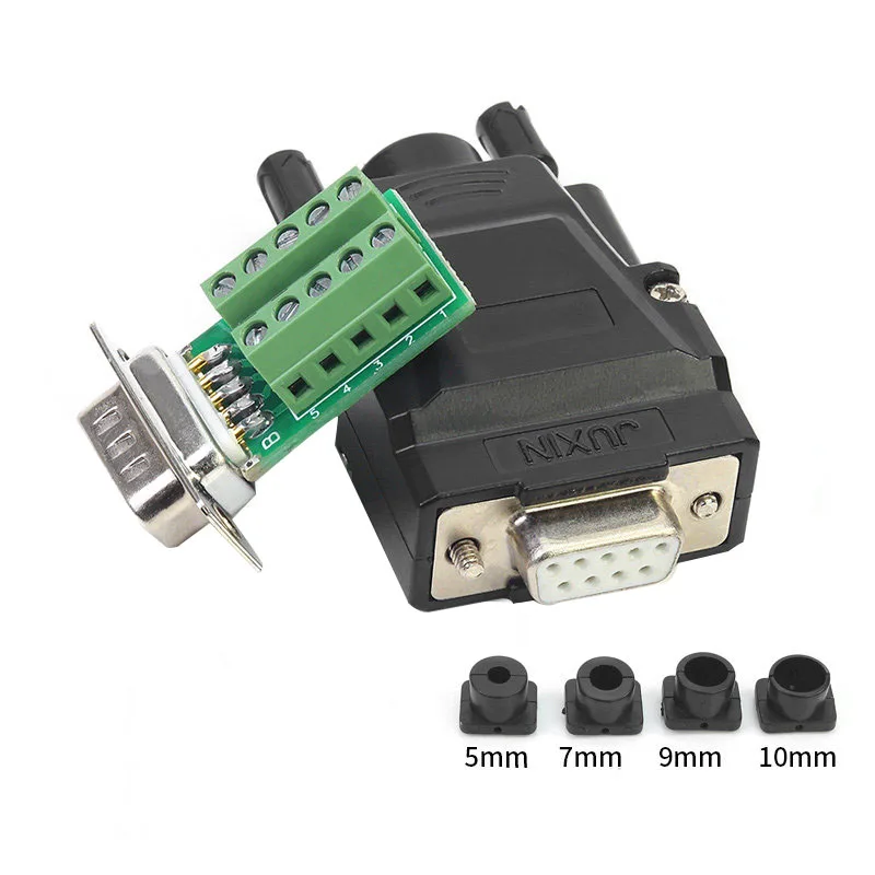 

DB9 Metal Shell Free Transmission Signal Terminal Male Female Connector RS232 Serial Port Head Free Soldering 9 Pin Terminal