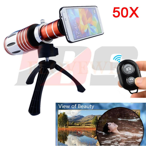 

50X Telephoto Zoom Lens Telescope Camera Lentes Kit Tripod With Bluetooth Remote Control Shutter For iPhone 4 5 5S 6 6S 7 Plus