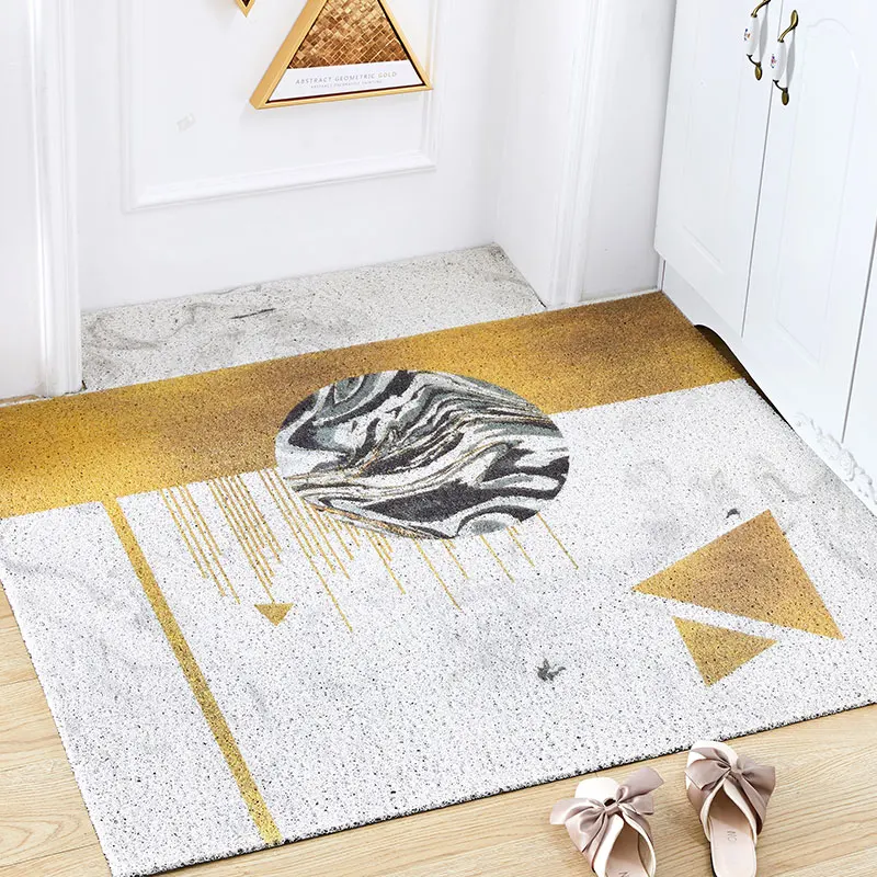  Nordic INS marble geometry entrance hall carpet PVC wire loop mat INS Door mat Living room floor ma - 4000015741481