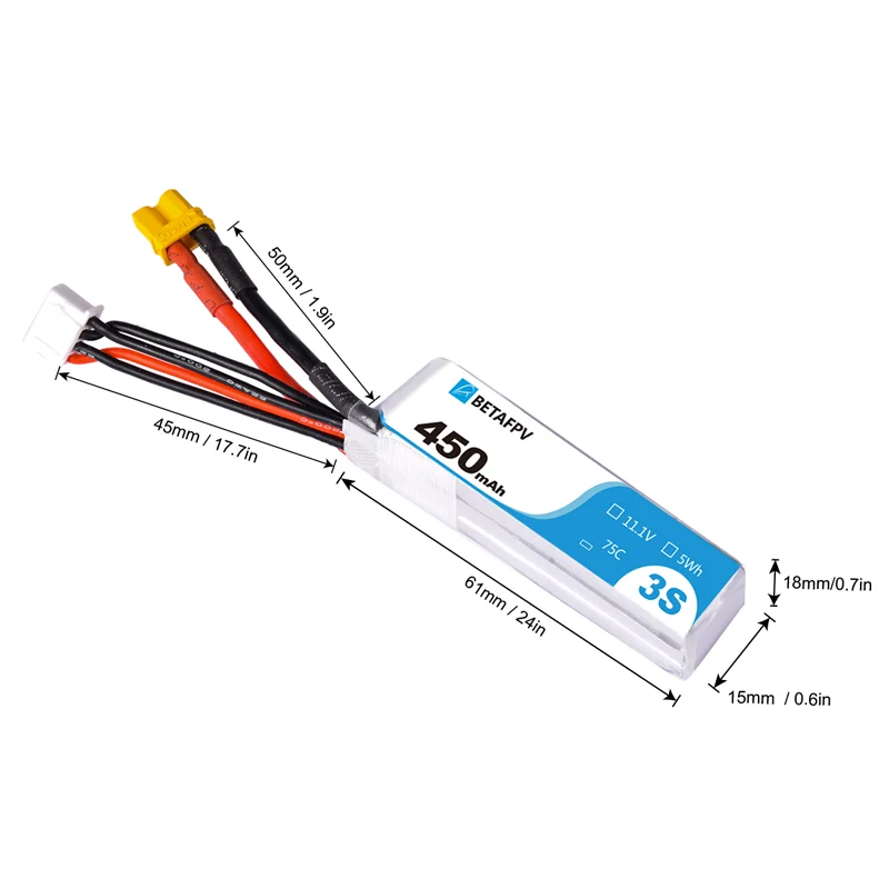 450mAh 3S 75C Lipo батарея(2 шт