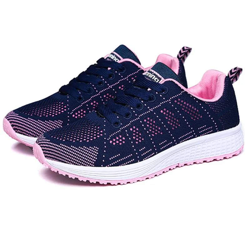 Уличные кроссовки; летняя обувь для бега; женская спортивная обувь; дышащие кроссовки с сеткой для девушек; весенние женские кроссовки для фитнеса; zapatos mujer - Цвет: Dark Blue