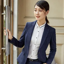 Высокое качество модные теплые зимние Формальные блейзеры пальто OL стили бизнес женские куртки верхняя одежда плюс размер длинный рукав