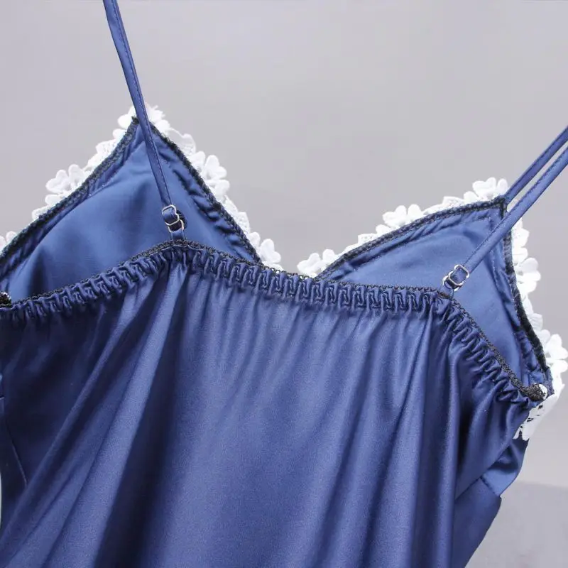 EFINNY женские сексуальные мини ночные рубашки Нижнее белье с вышивкой пижамы ремень v-образным вырезом повседневное домашнее платье Ночная рубашка ночное белье