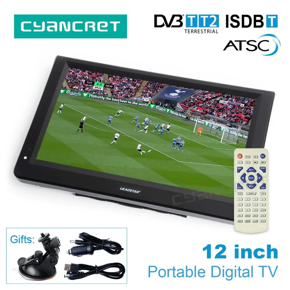 LEADSTAR 12 inch HD font b Portable b font font b TV b font DVB T2