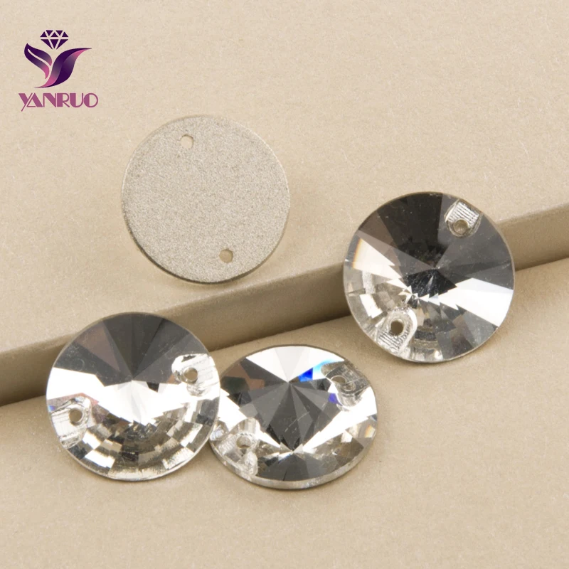 Прозрачные белые бусины YANRUO Top 3200 Rivoli для шитья круглые кристаллы аксессуары
