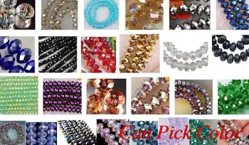 

6mm 500Pcs/lot strand Mixed Faceted Rondelle Glass Crystal Beads spacer Bracelet hotsale Making DIY Round Quartz