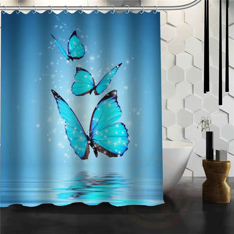 Новые Пользовательские волшебные бабочки классическая домашняя установка украшения ванной занавески для душа с высоким качеством печати