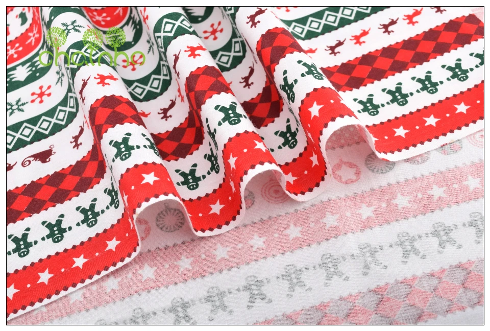 Chainho, серия Merry Christmas, саржевая хлопковая ткань с принтом, для самостоятельного шитья и шитья детской простыни, подушки, материал