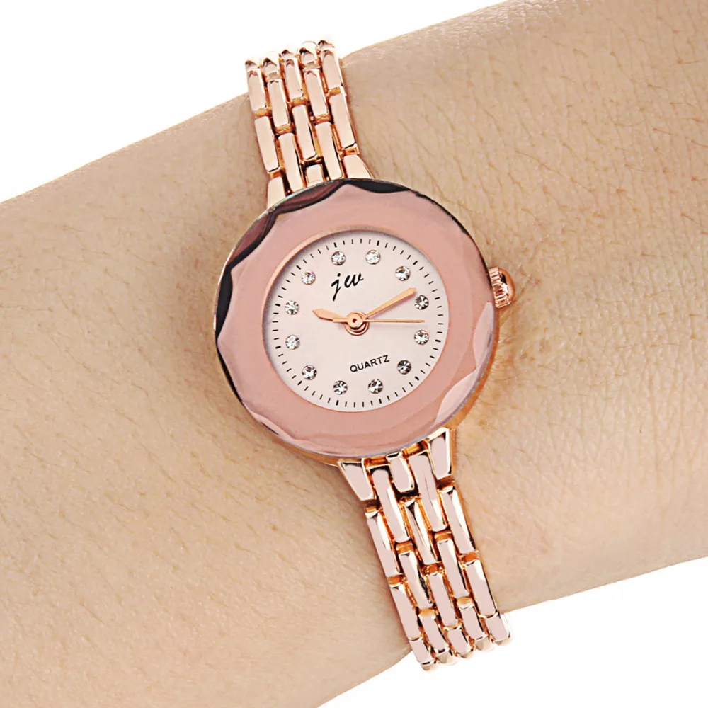 jw 8087L Fashion Women Big Rhinestone Bracelet Watch Hot Rose Gold