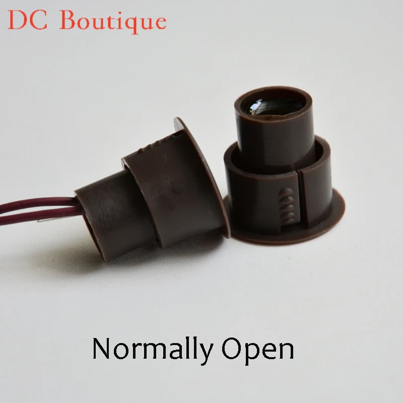 

(10 pairs) D*H 23*22mm Brown Color Wired Magnetic Switch Door Open Alarm Sensor Security Magnet Window Alarm normal open relay
