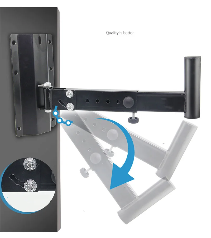 2 шт., Регулируемая металлическая стойка для динамиков, Настенный монтажный кронштейн, крепления для объемного динамика, настенный кронштейн 35 кг, загрузка