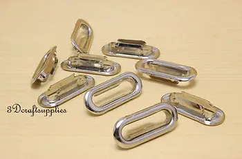 

eyelets metal with washer grommets nickel silver oval 40 sets 19 mm D65