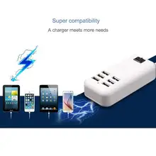6-Порты USB Зарядное устройство Настольный смарт-адаптер с светодиодный светильник 5 V/3A Быстрая зарядка для iPhone X 8 iPad samsung для зарядки мобильного телефона