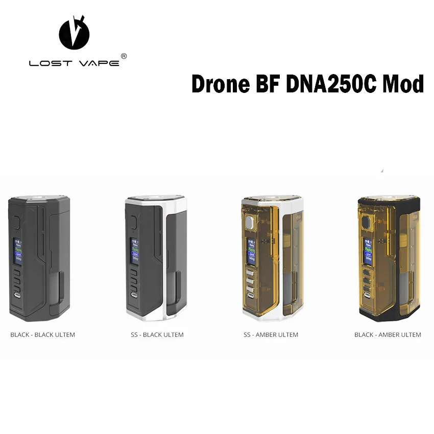 

electronic cigarette Lost Vape LostVape Drone BF DNA250C Box Mod Powered By Dual 18650 DNA 250C Board Vape Vaporizer Upgradable