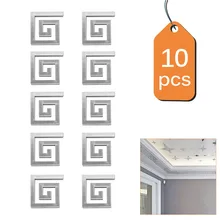 10 шт./лот, Геометрическая Талия, 3D Зеркальная Наклейка на стену для потолка, гостиной, спальни, акриловые настенные наклейки с росписью, современные, сделай сам, домашний декор