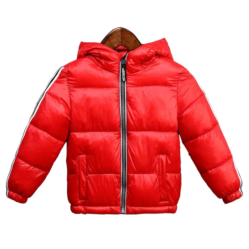 Rlyaeiz Winter Jackets For Girls Boys 2018 Autumn Kids Fashion Striped Warm Down Jacket Children's Short Hooded Parka Overcoat | Детская